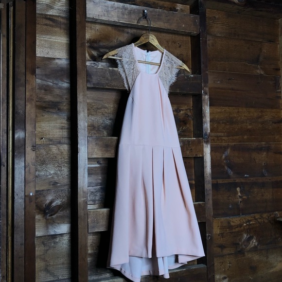 BCBGeneration Blush Pink HiLo Lace Dress - Picture 4 of 13